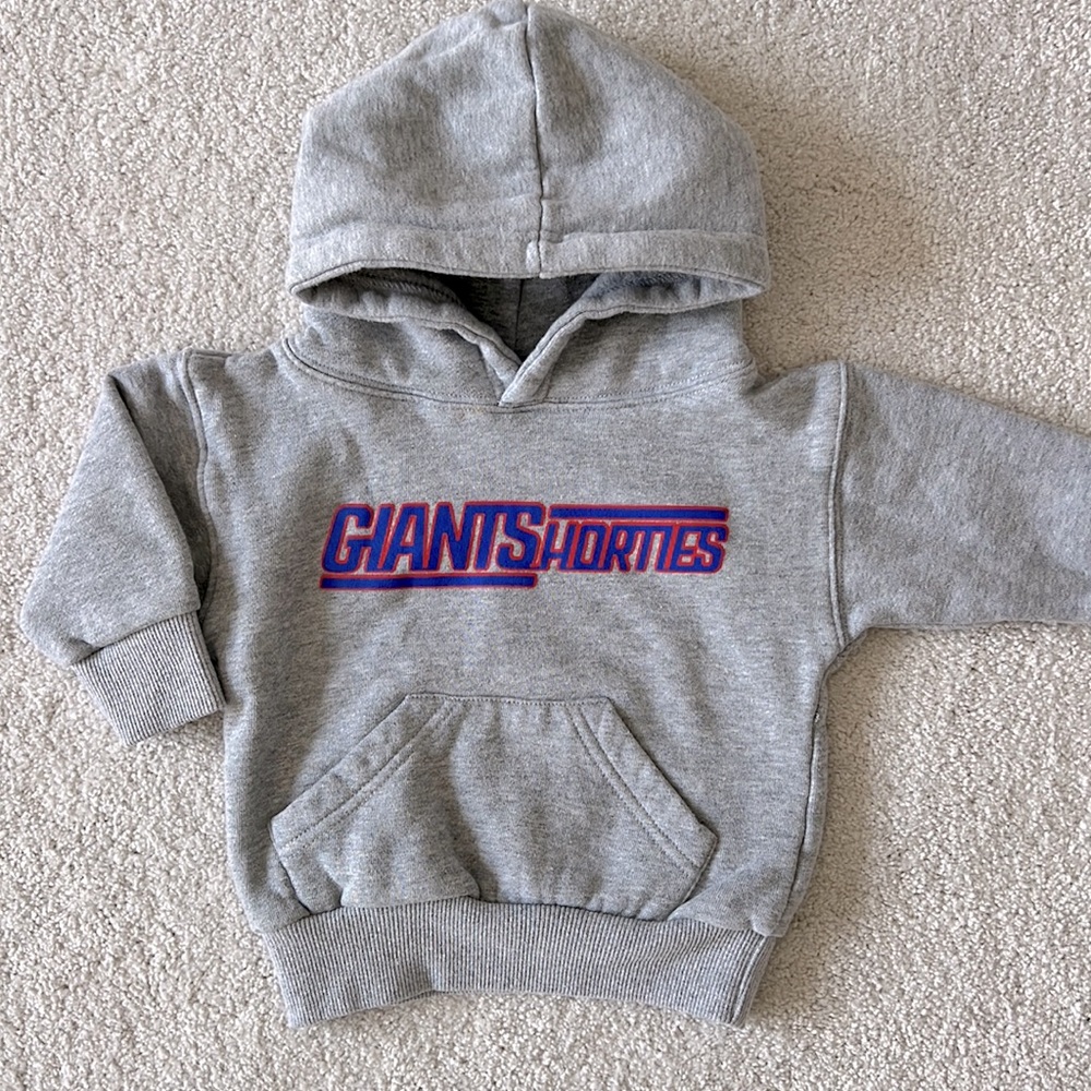 Little Giants Giant Shorties Hooded Sweatshirt - grey - size 18 months